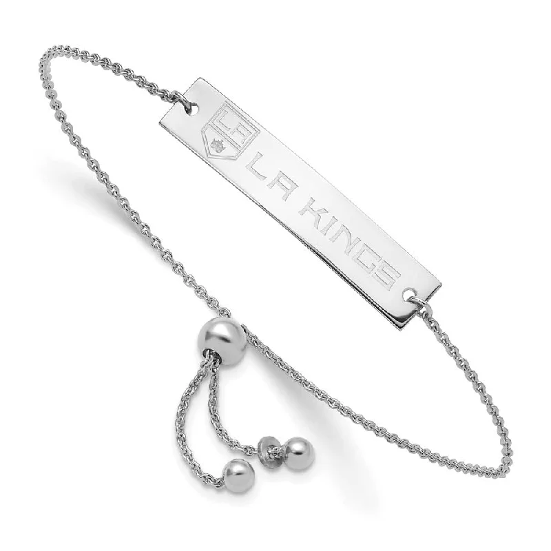Limited-Stock Jewelry Sale – Once It's Gone, It's Gone Sterling Silver Rhodium Plated NHL Los Angeles Kings Bar Bracelet 9 In Limited-Stock Jewelry Sale – Once It's Gone, It's Gone Sterling Silver Rhodium Plated NHL Los Angeles Kings Bar Bracelet 9 In