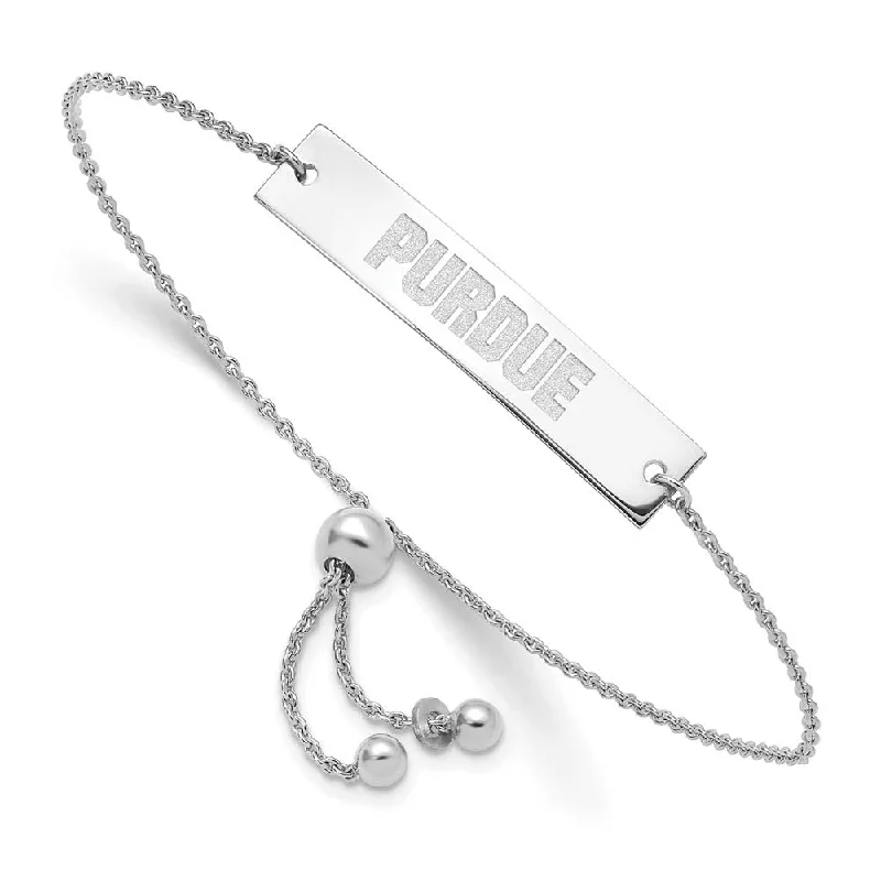 Upgrade Your Jewelry Collection For Less Sterling Silver Rhodium Plated Purdue Adjustable Bar Bracelet, 9 Inch Upgrade Your Jewelry Collection For Less Sterling Silver Rhodium Plated Purdue Adjustable Bar Bracelet, 9 Inch