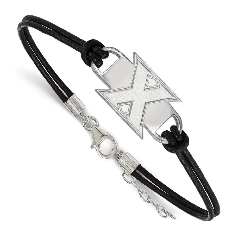 Handcrafted Jewelry Sale – Unique Designs At Low Prices Sterling Silver Rhodium Plated Xavier Univ Leather Bracelet, 7 In Handcrafted Jewelry Sale – Unique Designs At Low Prices Sterling Silver Rhodium Plated Xavier Univ Leather Bracelet, 7 In
