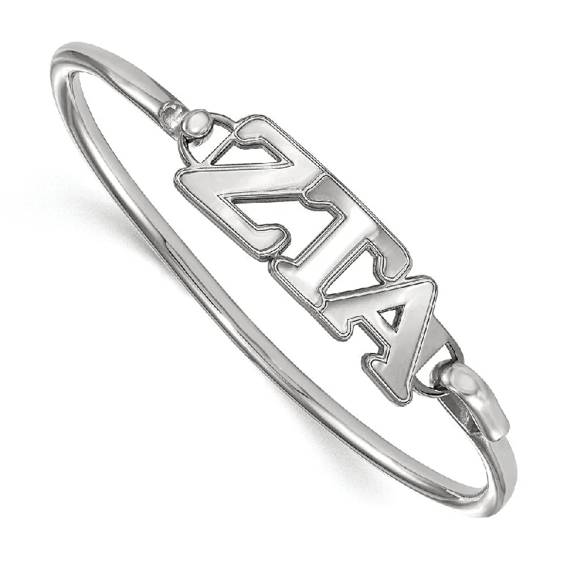 Jewelry Clearance – Final Chance To Save Big Sterling Silver Zeta Tau Alpha Small Clasp Bangle - 6 in. Jewelry Clearance – Final Chance To Save Big Sterling Silver Zeta Tau Alpha Small Clasp Bangle - 6 in.