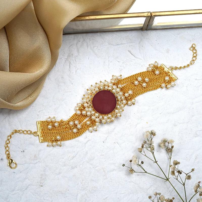 Shop Signature Jewelry Styles At Exclusive Prices Teejh Eiravathi red Studded layered chain pearl bracelet Shop Signature Jewelry Styles At Exclusive Prices Teejh Eiravathi red Studded layered chain pearl bracelet