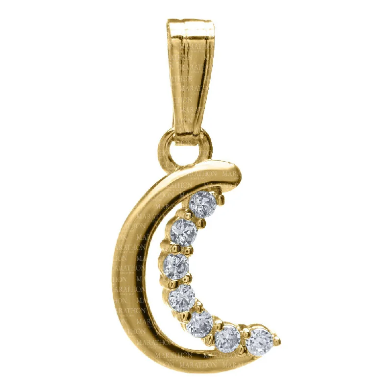 Exclusive Jewelry Markdowns – Limited-Time Offer 14k Yellow Gold 1/2 Moon Pendant with CZ Exclusive Jewelry Markdowns – Limited-Time Offer 14k Yellow Gold 1/2 Moon Pendant with CZ