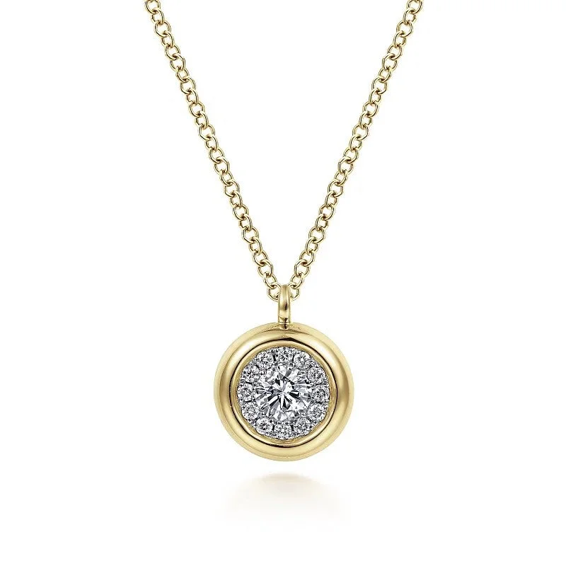 Breathtaking Jewelry, Breathtaking Prices 14K Yellow Gold Diamond Halo Pendant Necklace Breathtaking Jewelry, Breathtaking Prices 14K Yellow Gold Diamond Halo Pendant Necklace