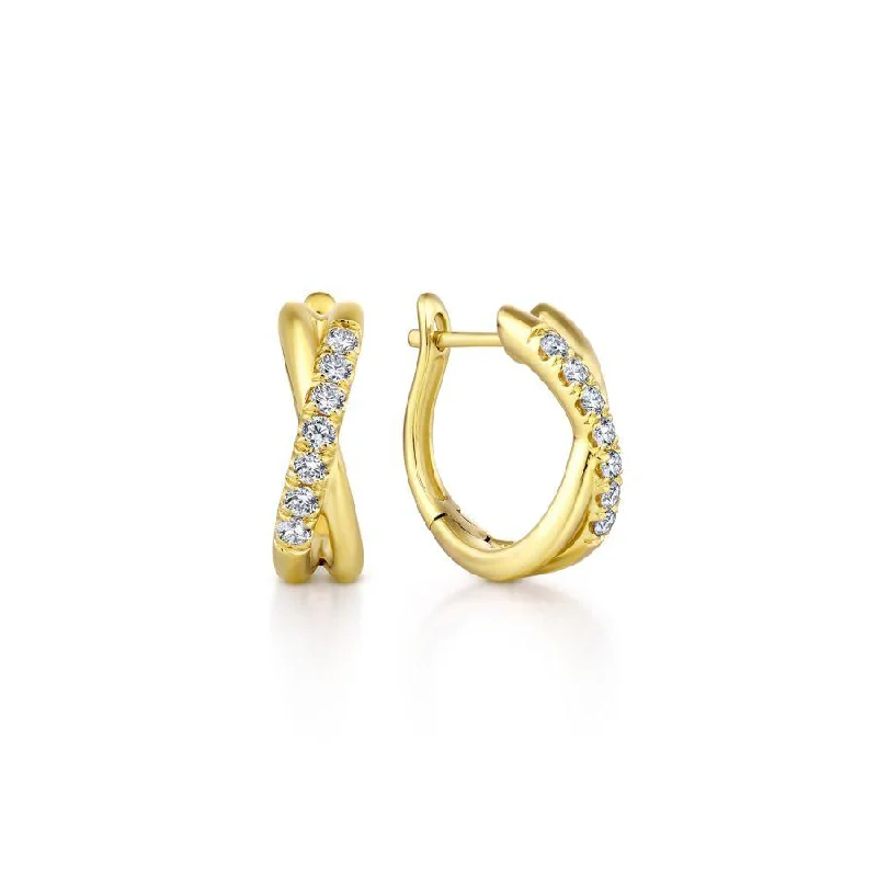 Don't Miss Our Biggest Jewelry Sale Of The Season 14K Yellow Gold Twisted 15mm Diamond Huggies Don't Miss Our Biggest Jewelry Sale Of The Season 14K Yellow Gold Twisted 15mm Diamond Huggies