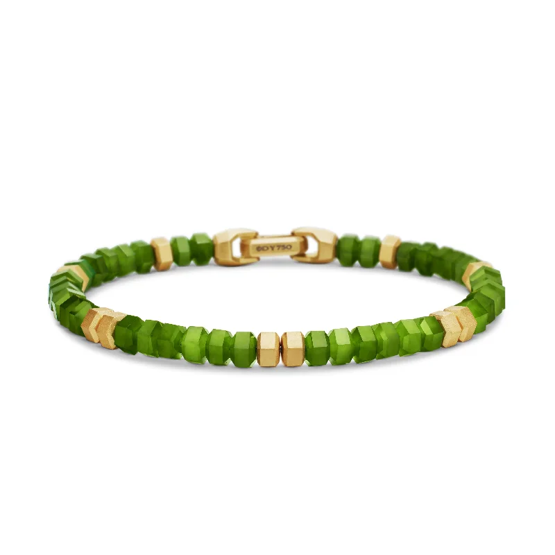 Exclusive Jewelry Bundles At Discounted Rates Hex Bead Bracelet with Nephrite Jade and 18K Yellow Gold\, 6mm Exclusive Jewelry Bundles At Discounted Rates Hex Bead Bracelet with Nephrite Jade and 18K Yellow Gold\, 6mm