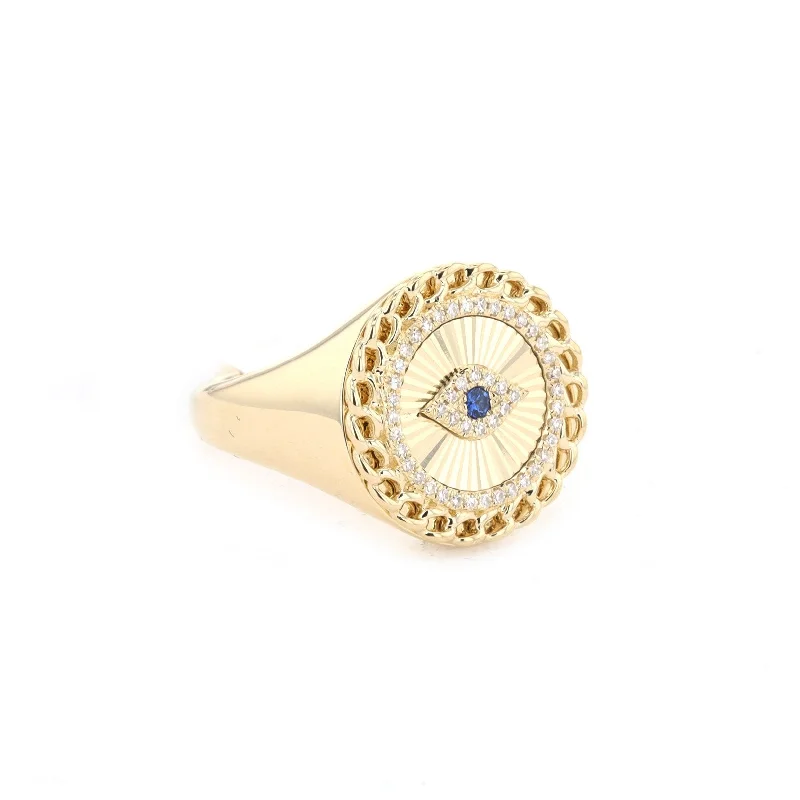 Get The Sparkle You Love At Prices You Adore Blue Sapphire & Diamond Gold Eye Ring Get The Sparkle You Love At Prices You Adore Blue Sapphire & Diamond Gold Eye Ring