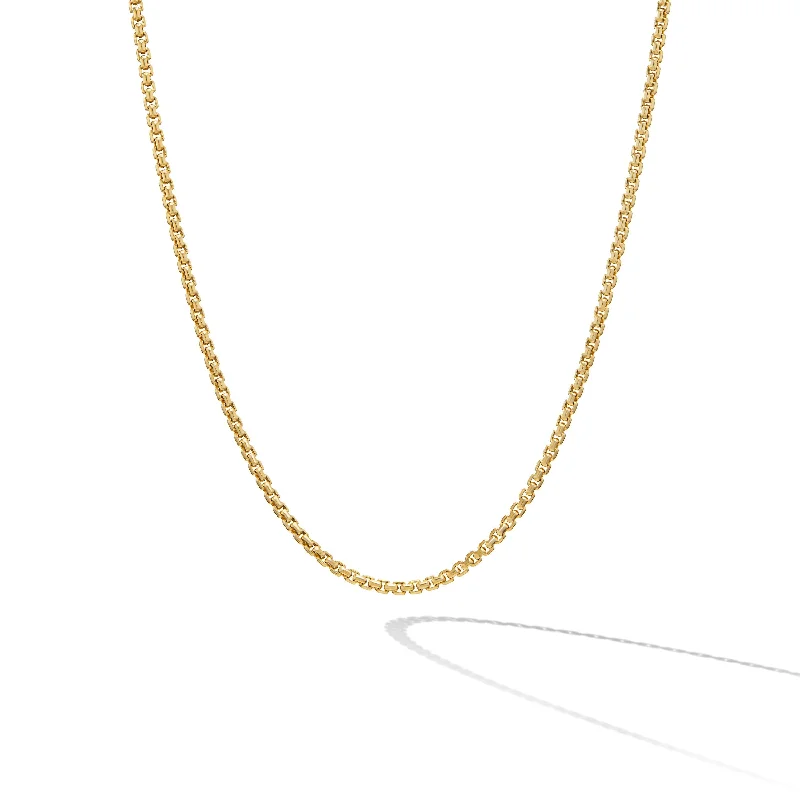 Luxury Handcrafted Jewelry For Elegant Looks Box Chain Necklace in 18K Yellow Gold\, 1mm Luxury Handcrafted Jewelry For Elegant Looks Box Chain Necklace in 18K Yellow Gold\, 1mm