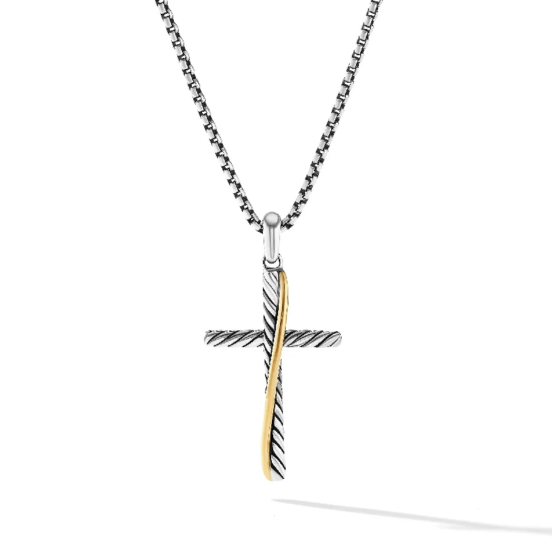 Modern Jewelry At Exclusive Discounts – Shop Today Crossover Cross Pendant in Sterling Silver with 18K Yellow Gold\, 34mm Modern Jewelry At Exclusive Discounts – Shop Today Crossover Cross Pendant in Sterling Silver with 18K Yellow Gold\, 34mm