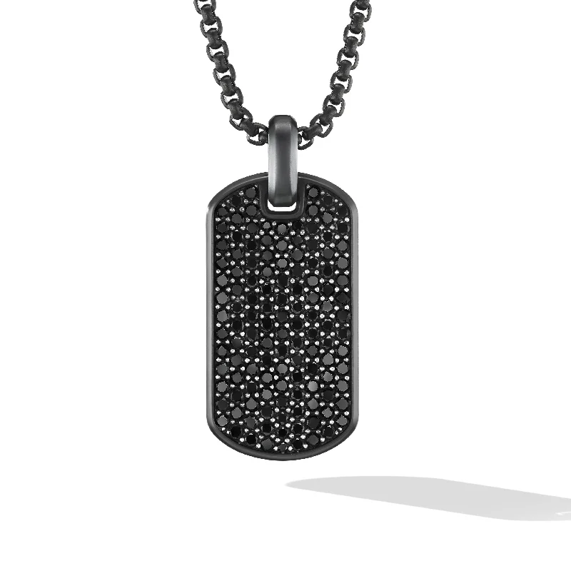 Exclusive Jewelry Sale – Limited-Time Discounts Chevron Tag in Black Titanium with Black Diamonds\, 35mm Exclusive Jewelry Sale – Limited-Time Discounts Chevron Tag in Black Titanium with Black Diamonds\, 35mm