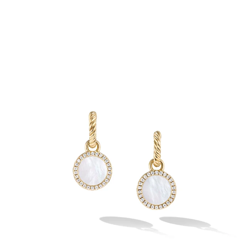 Huge Savings On Timeless Jewelry Collections Petite DY Elements® Drop Earrings in 18K Yellow Gold with Mother of Pearl and Diamonds\, 22.6mm Huge Savings On Timeless Jewelry Collections Petite DY Elements® Drop Earrings in 18K Yellow Gold with Mother of Pearl and Diamonds\, 22.6mm