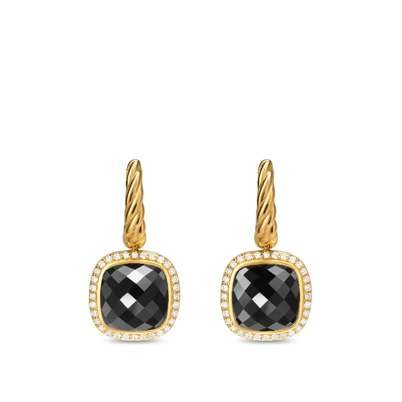 Fashion-Forward Jewelry At Exclusive Discounts Albion® Drop Earrings in 18K Yellow Gold with Black Onyx and Diamonds\, 10mm Fashion-Forward Jewelry At Exclusive Discounts Albion® Drop Earrings in 18K Yellow Gold with Black Onyx and Diamonds\, 10mm