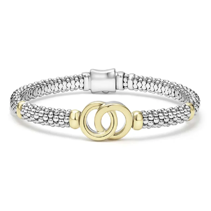 Shop Fine Jewelry With Exclusive Savings Lagos Signature Caviar Two-Tone Interlocking Caviar Bracelet, 6mm Shop Fine Jewelry With Exclusive Savings Lagos Signature Caviar Two-Tone Interlocking Caviar Bracelet, 6mm