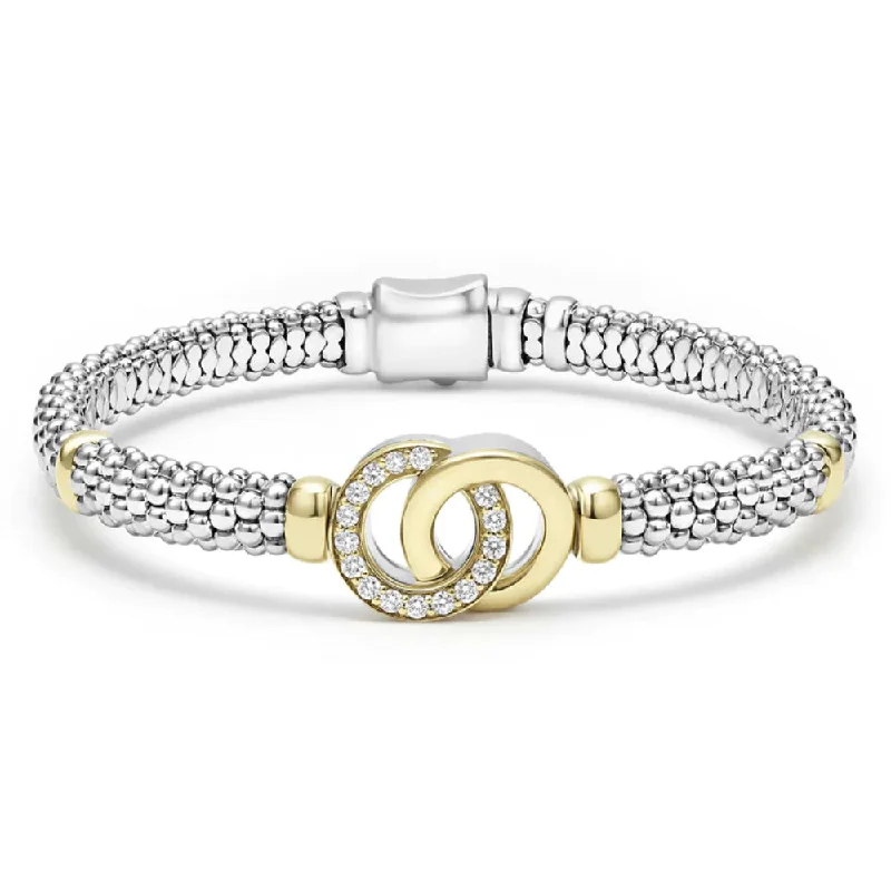 Buy More, Save More – Special Jewelry Discounts Lagos Two-Tone Interlocking Diamond Caviar Bracelet, 6mm Buy More, Save More – Special Jewelry Discounts Lagos Two-Tone Interlocking Diamond Caviar Bracelet, 6mm