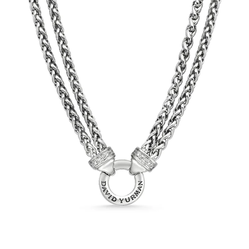 Stunning Jewelry Pieces At The Lowest Prices Ever Double Wheat Chain Necklace in Sterling Silver with Diamonds\, 4mm Stunning Jewelry Pieces At The Lowest Prices Ever Double Wheat Chain Necklace in Sterling Silver with Diamonds\, 4mm