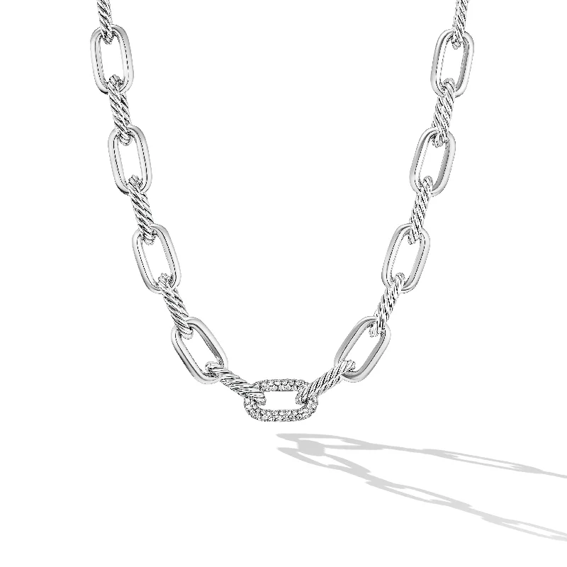 Unique Jewelry For Less – Shop The Sale Now DY Madison® Chain Necklace in Sterling Silver with Diamonds\, 11mm Unique Jewelry For Less – Shop The Sale Now DY Madison® Chain Necklace in Sterling Silver with Diamonds\, 11mm