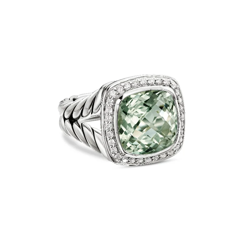 Your Dream Jewelry At Dream Prices – Shop Now Albion® Ring in Sterling Silver with Prasiolite and Diamonds\, 11mm Your Dream Jewelry At Dream Prices – Shop Now Albion® Ring in Sterling Silver with Prasiolite and Diamonds\, 11mm