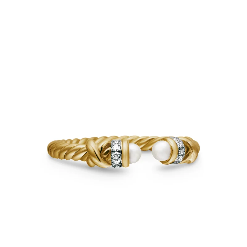 Luxury Jewelry At Unbeatable Discounts Petite Helena Ring in 18K Yellow Gold with Pearls and Diamonds\, 2.5mm Luxury Jewelry At Unbeatable Discounts Petite Helena Ring in 18K Yellow Gold with Pearls and Diamonds\, 2.5mm