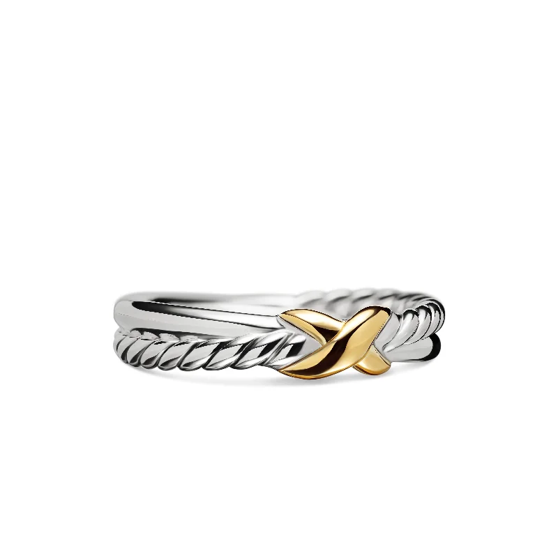 Premium Jewelry At Special Low Prices For A Limited Time Petite X Ring in Sterling Silver with 18K Yellow Gold\, 4mm Premium Jewelry At Special Low Prices For A Limited Time Petite X Ring in Sterling Silver with 18K Yellow Gold\, 4mm