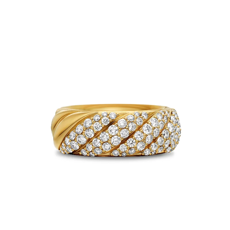 Trending Jewelry Styles Now At Limited-Time Discounts Sculpted Cable Band Ring in 18K Yellow Gold with Diamonds\, 7.5mm Trending Jewelry Styles Now At Limited-Time Discounts Sculpted Cable Band Ring in 18K Yellow Gold with Diamonds\, 7.5mm