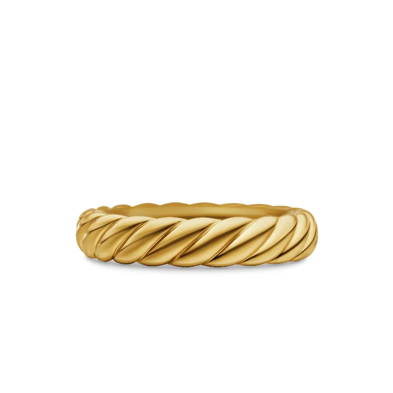 Limited-Stock Jewelry Sale – Once It's Gone, It's Gone Sculpted Cable Band Ring in 18K Yellow Gold\, 4.6mm Limited-Stock Jewelry Sale – Once It's Gone, It's Gone Sculpted Cable Band Ring in 18K Yellow Gold\, 4.6mm