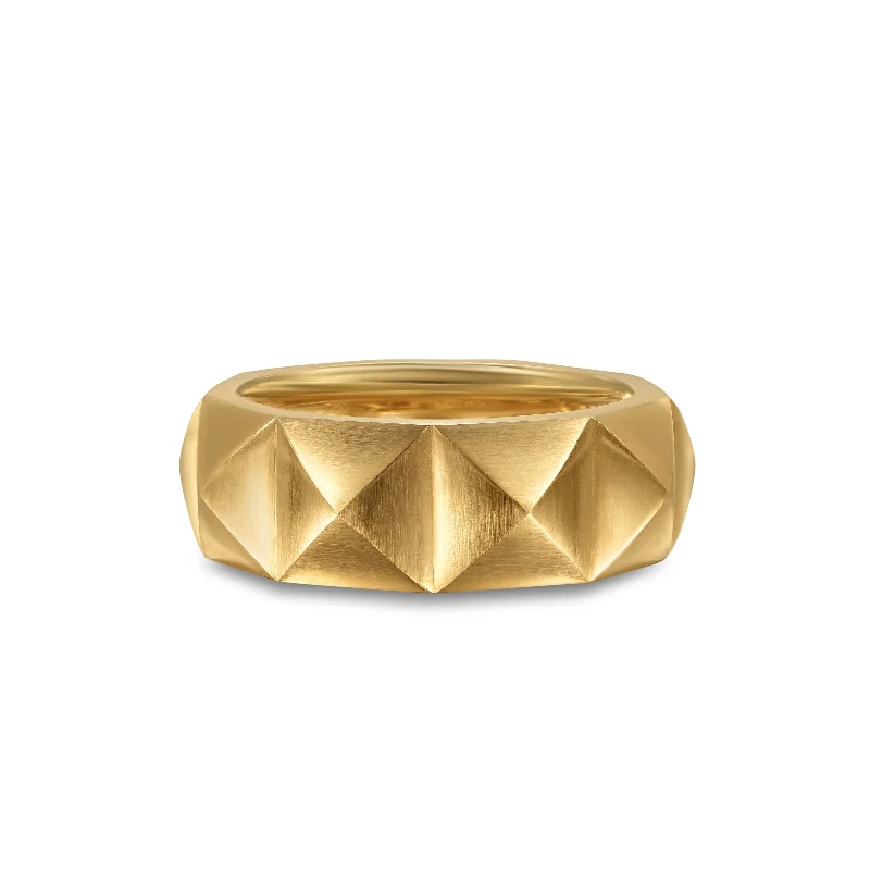 Timeless Jewelry, Timeless Savings – Don't Wait Pyramid Band Ring in 18K Yellow Gold\, 8mm Timeless Jewelry, Timeless Savings – Don't Wait Pyramid Band Ring in 18K Yellow Gold\, 8mm