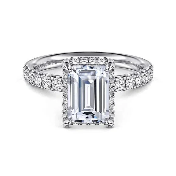 Grab Exquisite Jewelry At The Lowest Prices Talisa - 14K White Gold Emerald Cut Hidden Halo Diamond Engagement Ring (Setting Only) Grab Exquisite Jewelry At The Lowest Prices Talisa - 14K White Gold Emerald Cut Hidden Halo Diamond Engagement Ring (Setting Only)