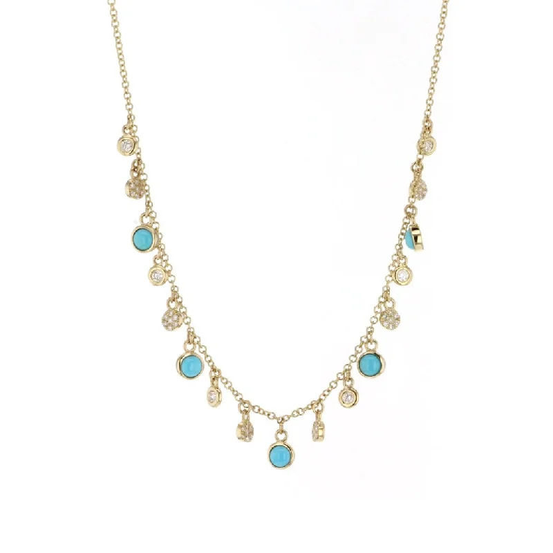 Fashion-Forward Geometric Jewelry For Contemporary Style 18" Turquoise & Diamond Necklace | 10266441 Fashion-Forward Geometric Jewelry For Contemporary Style 18" Turquoise & Diamond Necklace | 10266441