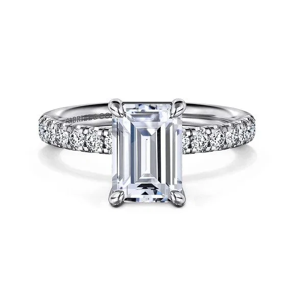 Handcrafted Beauty At Affordable Prices Winslow - 14K White Gold Emerald Cut Diamond Engagement Ring (Setting Only) Handcrafted Beauty At Affordable Prices Winslow - 14K White Gold Emerald Cut Diamond Engagement Ring (Setting Only)